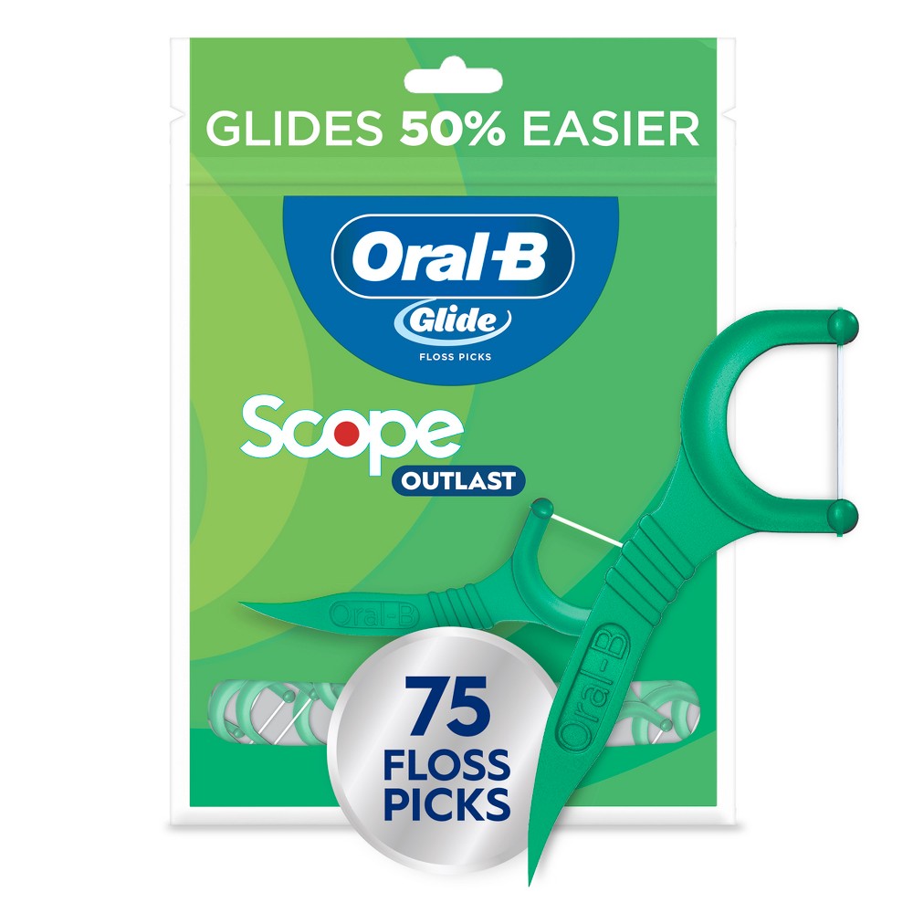 Photos - Toothpaste / Mouthwash Oral-B Glide Mint Dental Floss Picks with Long Lasting Scope Flavor - 75 Picks 