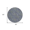 Denim Blue Navy Blue And Gray Floral Washable Indoor Outdoor Area Rug - 3 of 4