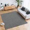 Washable Rugs for Living Room Low Pile Geometric Striped Soft Carpet Mid Century Modern Rugs for Bedroom Office Classroom - 2 of 4