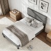 Twin Size Bed Frame with Upholstered Headboard,Twin Size Platform Bed Frame with Wooden Slat Support - 3 of 4