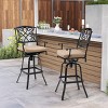 Pellebant Outdoor Patio Bar Height Swivel Bar Stool with Sunbrella Cushion - 2 of 4
