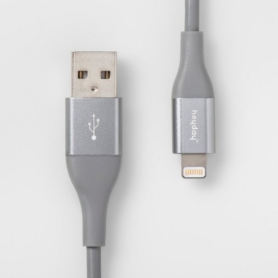 heyday™ 10' Lightning to USB-A Round Cable - Gray/Silver