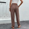 Coolmee Women's Clothes Solid Color Paper Bag Waist Casual Pants Trousers Trousers Outfits - 4 of 4