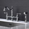 Two-Handle Bridge Style Kitchen Faucet with Detachable Side Sprayer - 2 of 4