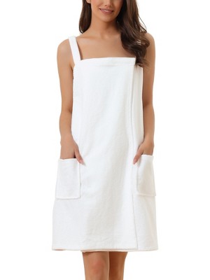 Ta-Ta Towel- Basic Cotton Lounge Bra - Bath Towel wrap and Robe for Your Ta- Ta's (Small, White) : : Clothing, Shoes & Accessories