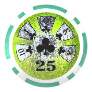 Slickblue 14-Gram Poker Chips 25-Pack, Hi Roller Design, Laser Inlay Art, Casino Play, $1-$10,000 - 1 of 3