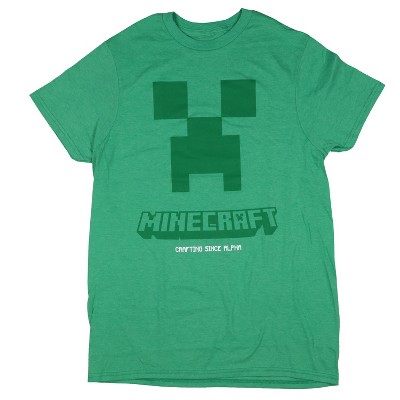 Seven Times Six Minecraft Creeper Shirt Men's Crafting Since Alpha Adult Short Sleeve Tee Green