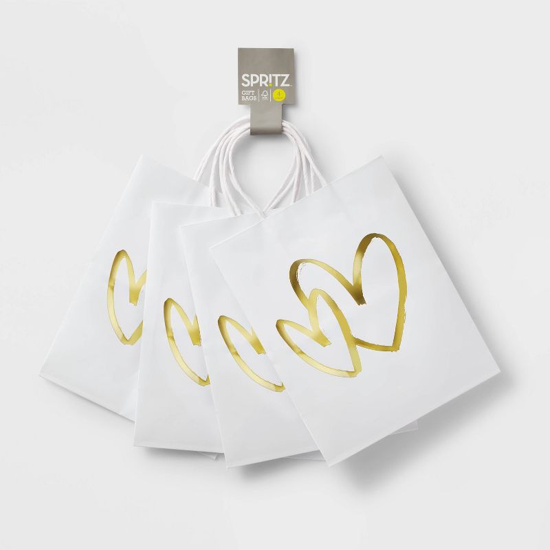 Gold Hearts Small Wedding - 4pc - Gift Bag - Spritz&#8482;, 4 of 5