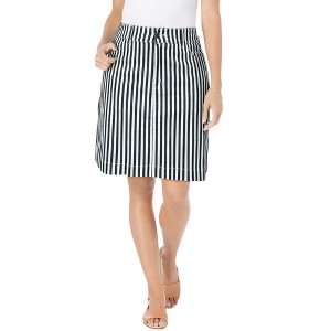 Woman Within Plus Size Adjustable Waist Chino Skort - 1 of 3