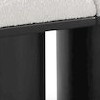 cream boucle fabric/black finish