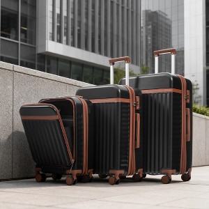 Whisen 3-Piece Luggage Sets, 20"/24"/28" ABS Hard shell Luggage with Spinner Wheels, front opening design - 1 of 4