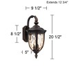John Timberland Bellagio Vintage Rustic Outdoor Wall Light Fixture Bronze Downbridge 20 1/2" Champagne Hammered Glass for Post Exterior Barn House - 4 of 4