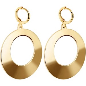 Dangle Hoop Earrings for Women,14k Gold/Silver Plated Geometric Hoops Earrings with High Polished Surface,Huggie Drop & Dangle Earrings for Women - 1 of 4