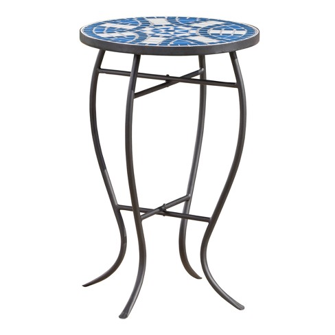 Han Ceramic Tile Side Table Blue White Christopher Knight Home Target