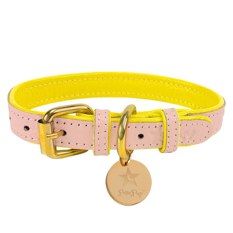 PoisePup – Luxury Pet Dog Collar – Soft Premium Italian Leather Padded Adjustable Collar for Small, Medium and Large Dogs - Sweetest Thing, 1 of 4