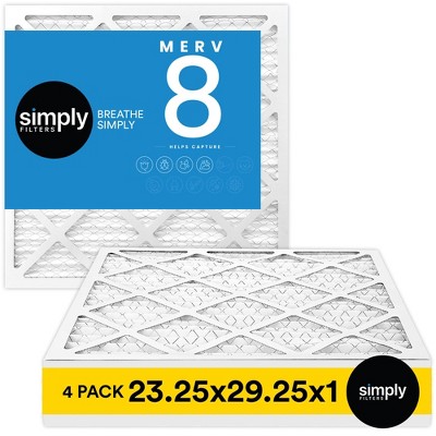 Simply Air Filters, MERV 8, 4 Pack, Furnace Air Filter for HVAC, Multiple Sizes