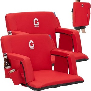 Folding Stadium Seats 20.5in Wide with Reclining Back Support & Armrest, Portable Padded Bleacher Chair with Cup Holders ¨CEasy Carry - 1 of 4