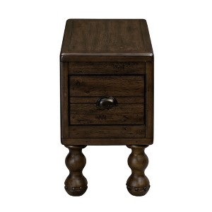 Hostack 23.6'' Vintage Rectangle Wood End Table with Drawer for Small Spaces and Living Room, Espresso - 1 of 4