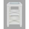 Jofran,Urban Icon Contemporary Glass Inlay Chair Side End Table with Storage - 4 of 4