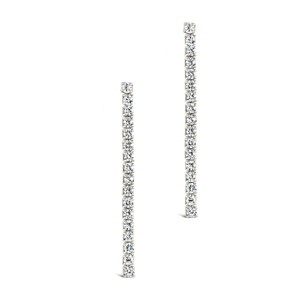 SHINE by Sterling Forever Sterling Silver CZ Linear Drop Earrings - 1 of 3