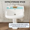 Acekool Square Ceramic Pedestal Sink, 23 x 19.1 x 35.4 in, White, 3-Hole 4" Centerset, Bathroom Basin with Overflow - 2 of 4