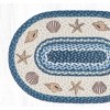 Earth Rugs OP-362 Hand-Stenciled Shells Oval Jute Tread 20"x30" – Rustic Beach Decor - 3 of 3