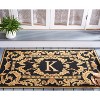 Monogram MON219 Hand Hooked Outdoor Door Mat - Black - 2'6"x4' - Safavieh - 2 of 2