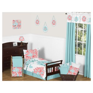 Coral & Turquoise Emma Bedding Set (Toddler ) - Sweet Jojo Designs , Blue Pink White