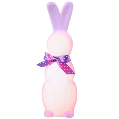 The Lakeside Collection Easter Bunny Lighted Flocked Tabletop Decor In Lavender Pink Or Green