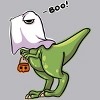 Men's Design By Humans Halloween Ghost Dinosaur By whynot007 Tank Top - 2 of 4