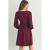 Hello Miz Women's Long Sleeve Empire Waist U Neck Maternity Dress - 3 of 4