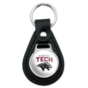 Florida Institute of Technology Secondary Logo Black Leather Keychain - 1 of 4