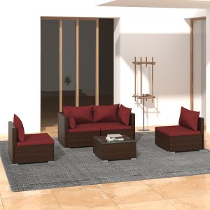 Garden Lounge Set Brown, Cinnamon red vidaXL - 1 of 4