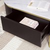 GlasFlength Console Tables, Sophisticated Half-Moon Console Table, Decorative Banding, Black, 52"*20"*12" - 4 of 4
