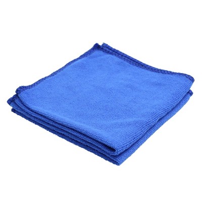 Unique Bargains Microfiber Cleaning Cloth Absorbent Car Home Washing Towel Blue 2pcs