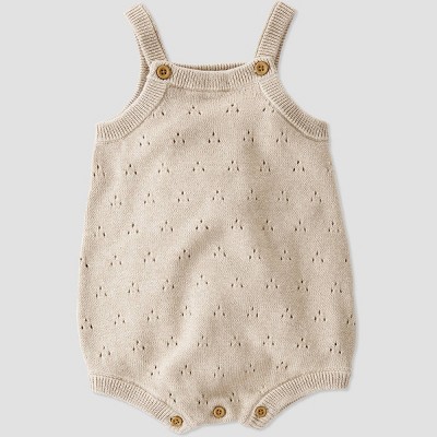 Image of Baby Sweater Bubble Romper - little planet by carter's Beige 6M