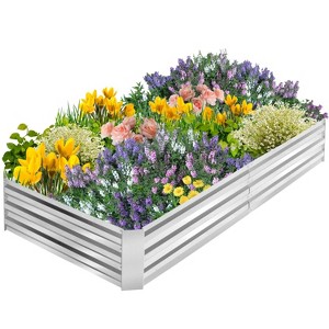 FDW Galvanized Garden Bed, Raised Garden Bed for Vegetables Flowers and Herbs Planter Boxes Raised Bed Kit with Metal Pole Reinforcement - 1 of 4