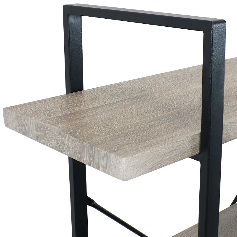 Sunnydaze 4 Shelf Industrial Style Freestanding Etagere Bookshelf with Wood Veneer Shelves - Oak Gray Veneer, 5 of 10