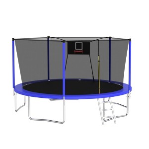 14FT Trampoline ,Sports Fitness Trampolines with Enclosure Net, Recreational Trampolines for Outdoor Indoor - 1 of 4