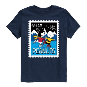 Boys' - Peanuts - Lucy Charlie Winter Stamp Short Sleeve Graphic T-Shirt - 1 of 4