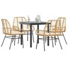 vidaXL Garden Dining Set Brown Poly Rattan 4-seater - 2 of 4