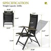 Crestlive Products 2pc Aluminum Patio Folding Dining Chairs Outdoor Breathable Foldable Dining Chairs with All Weather Textilene and Teak Handrails - 2 of 4