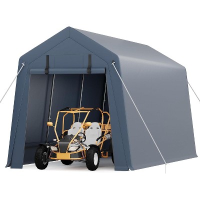 Portable Outdoor Storage Shed with Roll-Up Zipper Door and Versatile Windows,Heavy-Duty Waterproof Garage for Motorcycles,Bikes,Firewood&Garden Tools