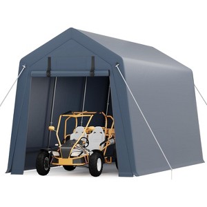 Portable Outdoor Storage Shed with Roll-Up Zipper Door and Versatile Windows,Heavy-Duty Waterproof Garage for Motorcycles,Bikes,Firewood&Garden Tools - 1 of 4