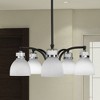 Toltec Lighting Easton 5 - Light Chandelier in  Matte Black/Brushed Nickel with 6'' White Muslin Shade - 4 of 4