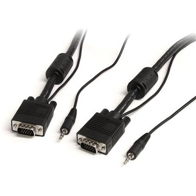 StarTech.com 30 ft Coax High Resolution Monitor VGA Cable with Audio HD15 M/M - Coaxial for Monitor - 30 ft - HD-15 Male VGA