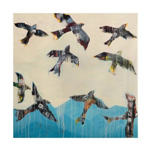Trademark Fine Art 24" x 24" Kellie Day 'Ravens Rising' Unframed Wall Canvas: Modern Style, Animal Subject Artwork - 1 of 4