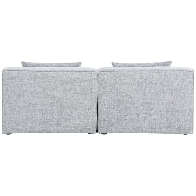 Meridian Furniture Cube Grey Durable Linen Modular Sofa, 3 of 4