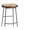 Wood and Metal Bar Stool 30.5 Inch Height Natural Bucket Seat for Home Seating By Melrose - 2 of 3