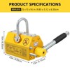 Magnetic Lifter Heavy Duty - 880/1320Lbs Capacity, Updated Version with Release Feature, 2.5 Safety Factor, Permanent Lift for Steel Plate/Round Bars - 4 of 4